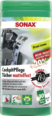 Produktbild von SONAX CockpitPflegeTücher Matteffect Green Lemon Box (25 Stück)