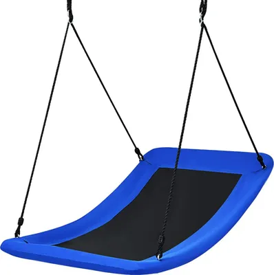 Produktbild von Nestschaukel eckig 150×80cm, Kinderschaukel bis 300KG belastbar, Baumschaukel mit 120-180cm verstellbaren Seil, für Kinder & Erwachsene, für Indoor & Outdoor (Blau)