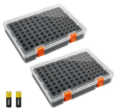 Batterieaufbewahrungsbox 2er Set für 64 AA + 36 AAA