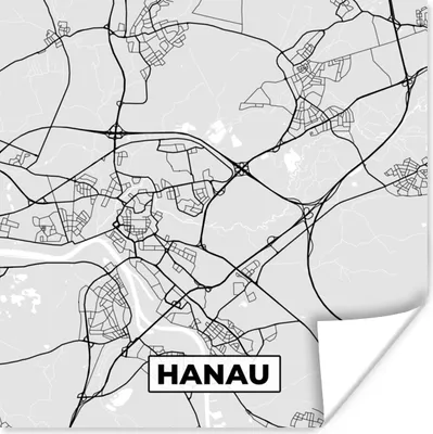 Produktbild von MuchoWow® Poster Karte - Hanau - Karte - Deutschland 75x75 cm - Wand Dekoration