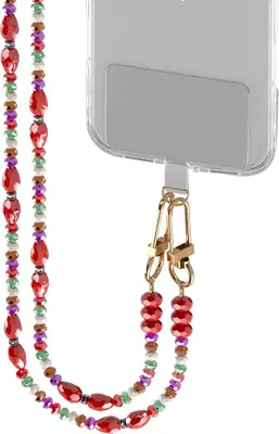 Immagine prodotto di BigBen, elegante cordino rimovibile con perline per smartphone, rosso