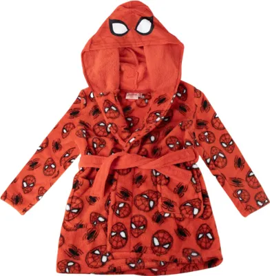 Produktbild von Kinder Fleece-Bademantel mit Spiderman Kapuze Rot 4 Jahre Disney