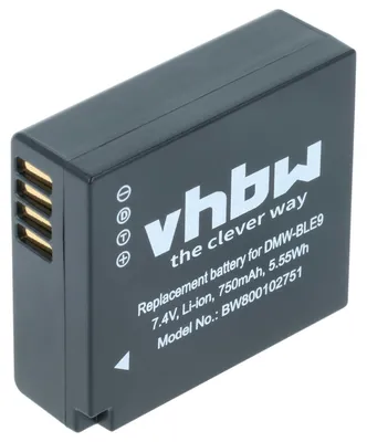 Produktbild von vhbw Akku kompatibel mit Panasonic Lumix DMC-GF6X, DMC-GX7K, DMC-GX80H, DMC-GX80, DMC-GX80W, DMC-GX80K, DMC-GX7 Kamera (750 mAh, 7,2 V, Li-Ion)