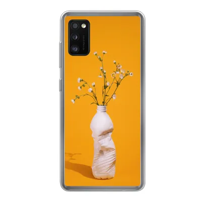 Produktbild von MuchoWow® Handyhülle Schutzhülle Hülle für Samsung Galaxy A41 Flasche - Blumenstrauß - Gelb Silikon Softcase Handy Hülle - Mobiltelefon