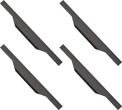 Produktbild von 400mm Matte Schwarze Aluminiumlegierung Schrankgriffe - Set von 4 Finger Rand Ziehgriffen - Unsichtbarer Möbelstreifen Griff mit Schrauben