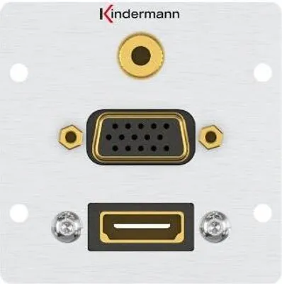 Immagine prodotto di Kindermann 7444000586 HDMI + VGA + presa da 3,5 mm in alluminio (7444000586)