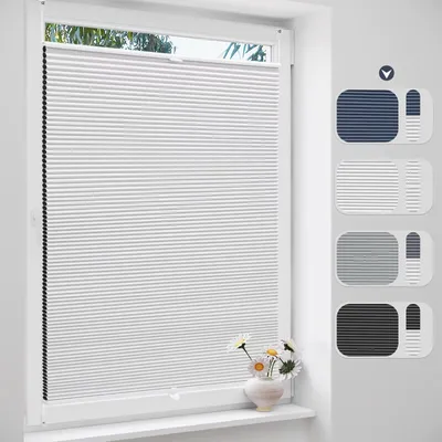 Immagine prodotto di Persiana plissettata – Tenda – Senza foratura – Oscurante – Isolante termico – Per finestre a ghigliottina – 90 x 120 cm – Bianco
