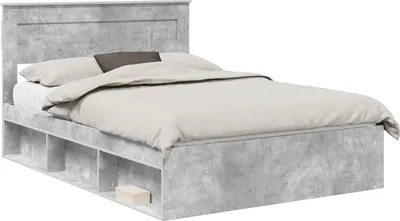 Productafbeelding van Bedframe Concerte Grijs 150 x 200 cm Massief grenenhout