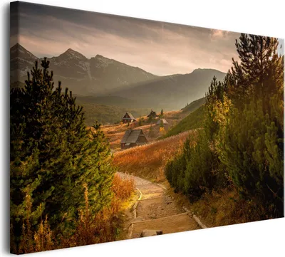 Produktbild von Leinwandbild für Wohnzimmer Wanddekoration Gąsienicowa-Tal 80x120 cm