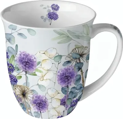 Produktbild von Porzellantasse 400 ml New Bone China – Lunaria Green, spülmaschinen- & mikrowellengeeignet