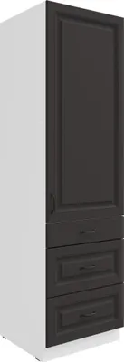 Produktbild von Küchen Hochschrank 60 cm Stilo Grau Weiss Küchenzeile Küchenblock mit Schubladen