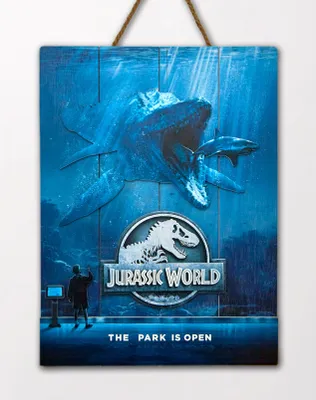 Obrázok produktu pre Doctor Collector Jurassic World WoodArts 3D drevená tlač Mossasaurus, 30 x 40 cm, DOCO-DCJW10