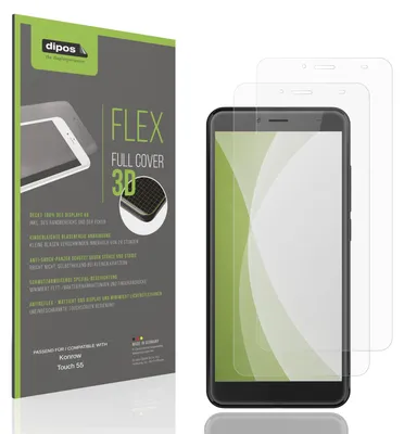 Produktbild von 2x Full Cover Schutzfolie matt für Konrow Touch 55 Panzerfolie Anti-Shock