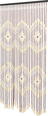 Produktbild von Boho Bohemian Perlenvorhang für Tür - Türvorhang - Bambus-Optik - Raumteiler - 90×175 cm - Braun