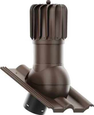 Produktbild von Entlüfterkamin ROTOLINE 125 für Betondachziegel BRASS Frankfurter, Benders Mecklenburger, ProDach - Doppelrömer (Braun)