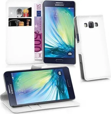 Obrázek produktu pro Cadorabo Case for Samsung Galaxy A3 2015 Protective Case in White Pouzdro na mobilní telefon s magnetickým zavíráním