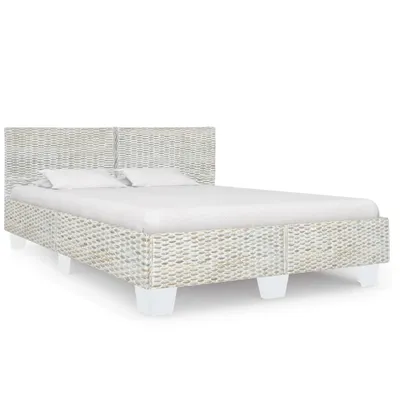 Obrázok produktu pre Posteľný rám, sivý, prírodný ratan 160x200 cm