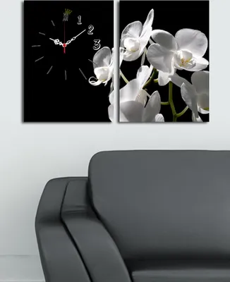 Produktbild von Opviq, 2P3040CSMOR- CLA2648, Bunt, Wanduhren, 64 x 40 cm, 100% Wildleder -Leinwand