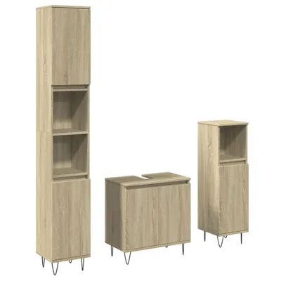Immagine prodotto di Set Mobili da Bagno 3 pz Rovere Sonoma in Legno Multistrato