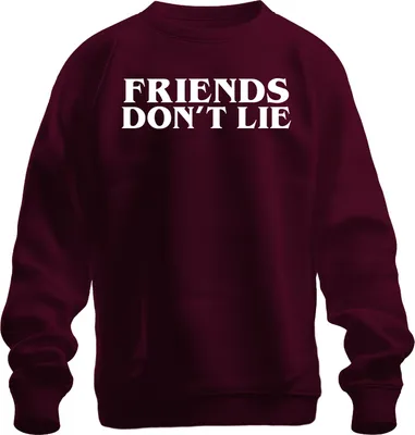 Immagine prodotto di Friends Don't Lie Stranger Fan Gift Retro Series Fan Unisex Felpa Pullover, Borgogna, L
