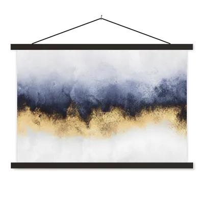Produktbild von MuchoWow® Textilposter Abstrakt - Gold - Luxus 60x40 cm mit schwarzem Rahmen - Hölzernes