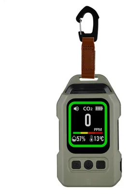 Produktbild von Tragbarer 4-in-1 Kohlenmonoxidmelder mit LCD Display, Wiederaufladbarer CO Warner mit Alarm für Auto Camping