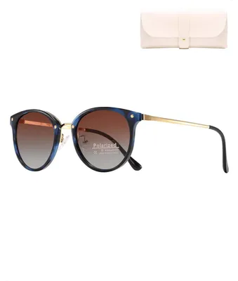 Immagine prodotto di Occhiali da sole da donna e da uomo, stile vintage, montatura in metallo, protezione UV400, colore marrone, blu e oro