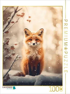 Produktbild von CALVENDO Puzzle Winterfuchs | 1000 Teile Lege-Größe 64x48cm Foto-Puzzle für glückliche Stunden