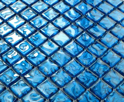 Immagine prodotto di Mosaico di vetro blu metallizzato "511 metallic reef" Mosaico 3D blu lucido