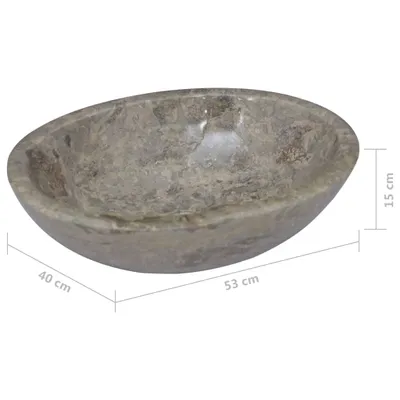 Zdjęcie produktu dla vidaXL Umywalka szara 53x40x15 cm marmurowa
