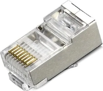 Obrázok produktu pre XtendLan Konektor STP RJ45 CAT 6, drôt, vkladané rozpletenie, aj pre káble priemeru 7,5mm