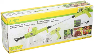 Obrázok produktu pre Kinzo Garden 3 v 1 elektrický horák na burinu, farebný horák a zapaľovač na grilovanie - 2000 W