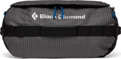 Stonehauler Pro 45 L Duffel von Black Diamond; grau mit schwarzem Griff und Reißverschluss.