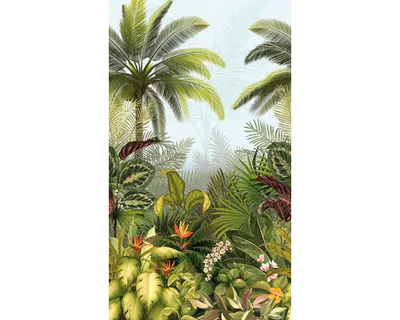 Produktbild von Fototapete Vlies JF6001 Tropische Blätter grün 3-tlg. 280 x 159 cm