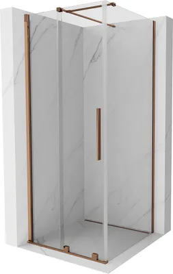 Image de Mexen Velar paroi de douche coulissante 120 x 120 cm, transparente, rose or - 871-120-120-01-60