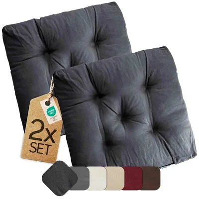 Obrázok produktu pre Vankúš na sedenie stoličky v interiéri a exteriéri sada 2 vankúšov 42x42 cm - antracit - etérea Heidi vankúš na stoličku