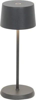 Zdjęcie produktu dla Lampa stołowa LED Zafferano OLIVIA PRO MICRO, ciemnoszara, akumulatorowa i ściemnialna