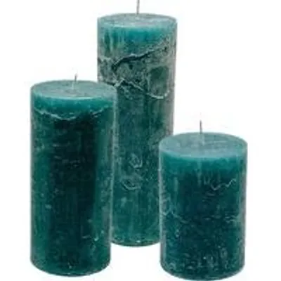 Cactula Stumpenkerzen-Set – Petrol – 3 Stück