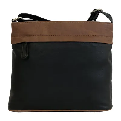 Produktbild von C1464 Cinino Crossbody Bag Ledertasche Schwarz/Cognac