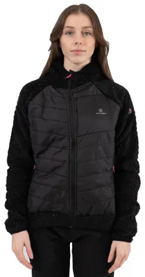 Produktbild von ATHL DPT. Damen gefütterte Sportjacke in sportlichem Design mit praktischer Kapuze, Hybridjacke Schwarz, Gr. M