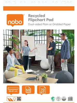 Produktbild von Nobo - Flipoverpapier nobo gerecycled 58x81cm plano