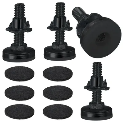 Produktbild von Set mit 4 verstellbaren Möbelbeinen aus Metall, schwarz