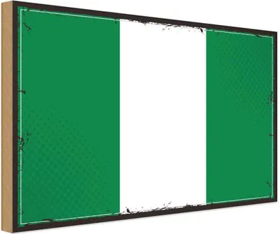 Produktbild von vianmo Holzschild 20x30 cm Nigerias Nigeria Flagge Fahne Wappen