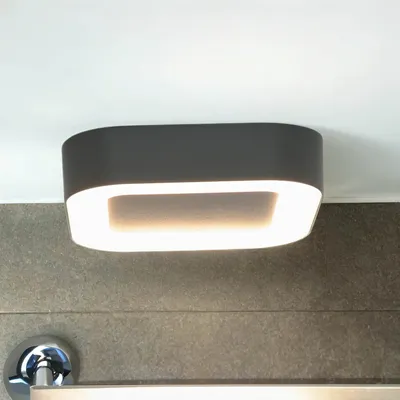 Immagine prodotto di Plafoniera LED da esterno grigio scuro alluminio plastica angolare 3000K 538lm plafoniera illuminazione esterna casa