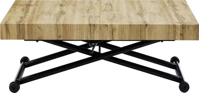 Produktbild von Klapp- und Hubtisch 2in1 - MDF und Stahl - Farbe natur und schwarz - MORIALA