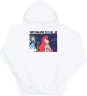 Immagine prodotto di Disney - Felpa con cappuccio "La Sirenetta in attesa del weekend" per uomo BI6675 (M) (Bianco)