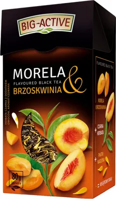 Obrázek produktu pro Černý čaj broskev meruňka sypaný 80g - sypaný černý čaj Big-Active