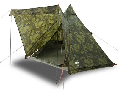 Image de vidaXL Tipi familial 6 personnes motif camouflage étanche à l'eau