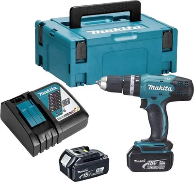Image de Perceuse à percussion 18V LXT (2x3,0 Ah) en MAKPAC - MAKITA DHP453RFJ