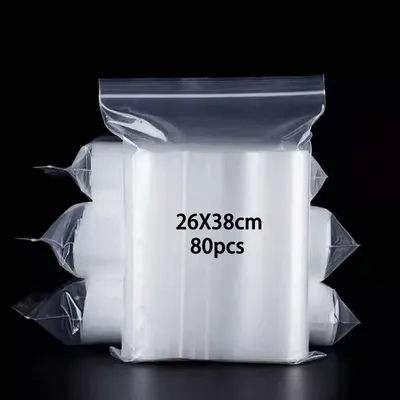 Image de Solidchoice - Sachets en plastique refermables avec fermeture éclair, lot de 80